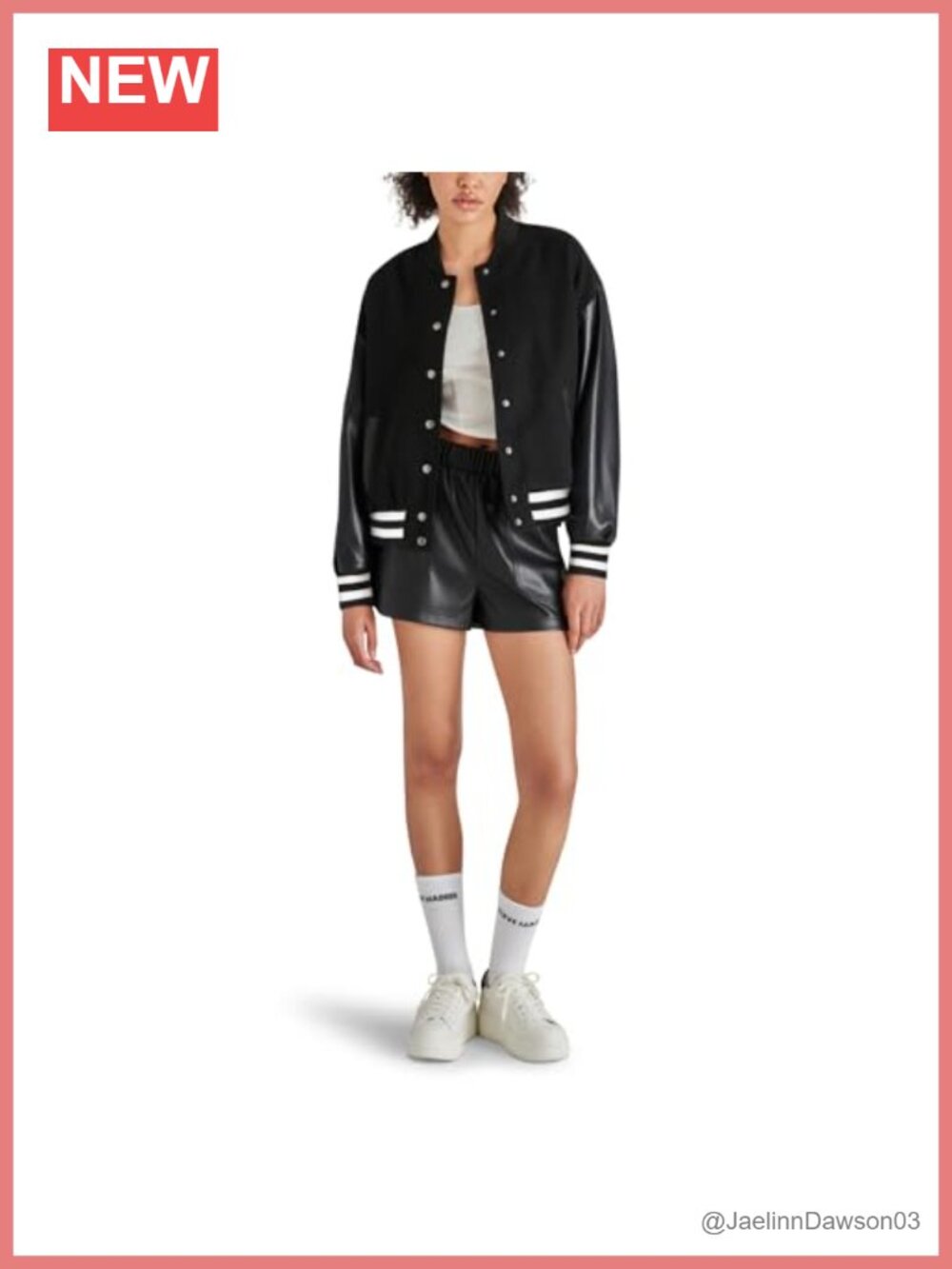 Steve Madden Alexandra Loose Fit Round Collar Long Sleeve Jacket